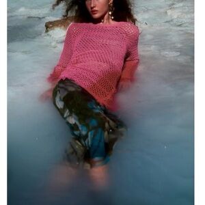 Zara Pink Crochet Dress Size Small